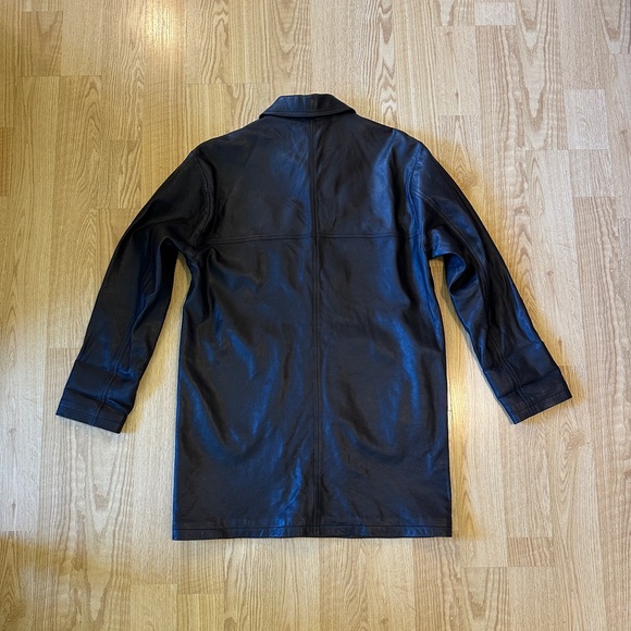 Stussy - Black Leather Transit Coat - Size Medium - Picture 2 of 8